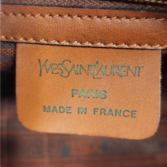 Vintage YSL Yves Saint Laurent Cassandra Logo Bag Canvas Boston Bag - Picture 11 of 13
